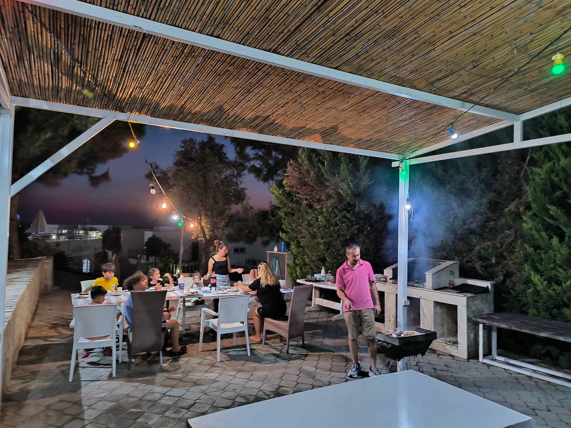 Shared BBQ area in the evening