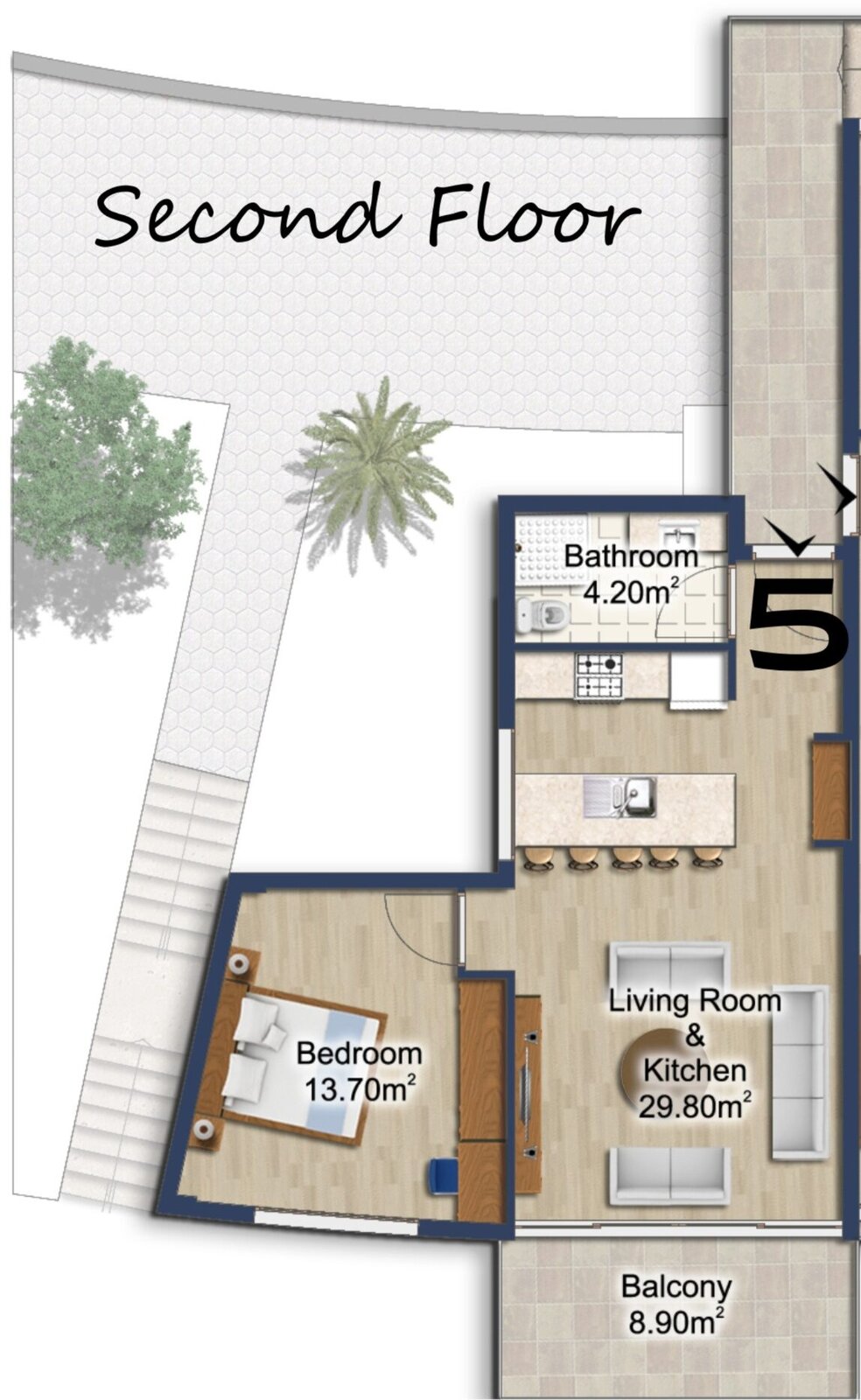 Floor plan — Studio Deluxe 1+1