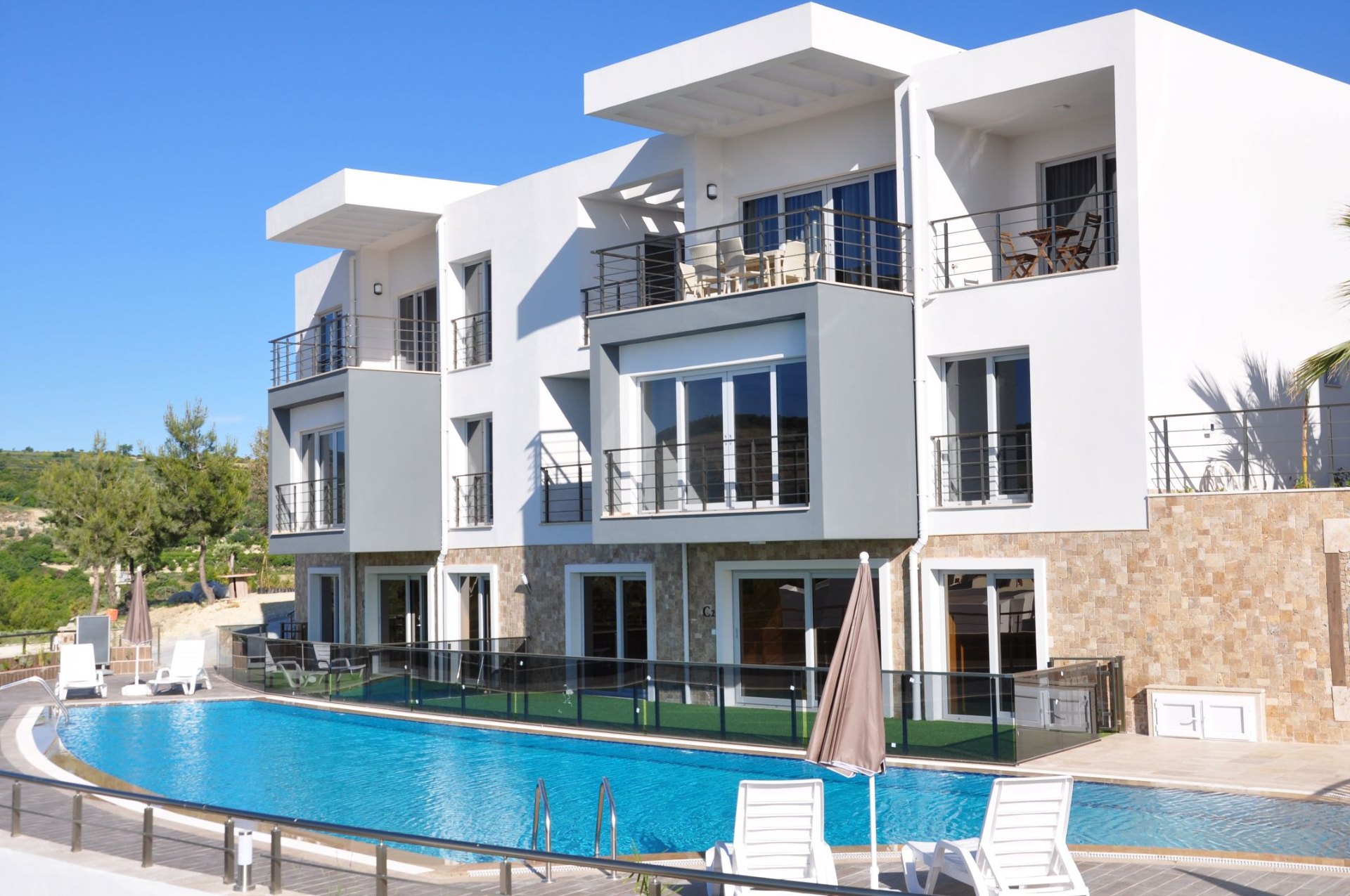 Lavender Residence exterior with outdoor pool and pool-side terraces