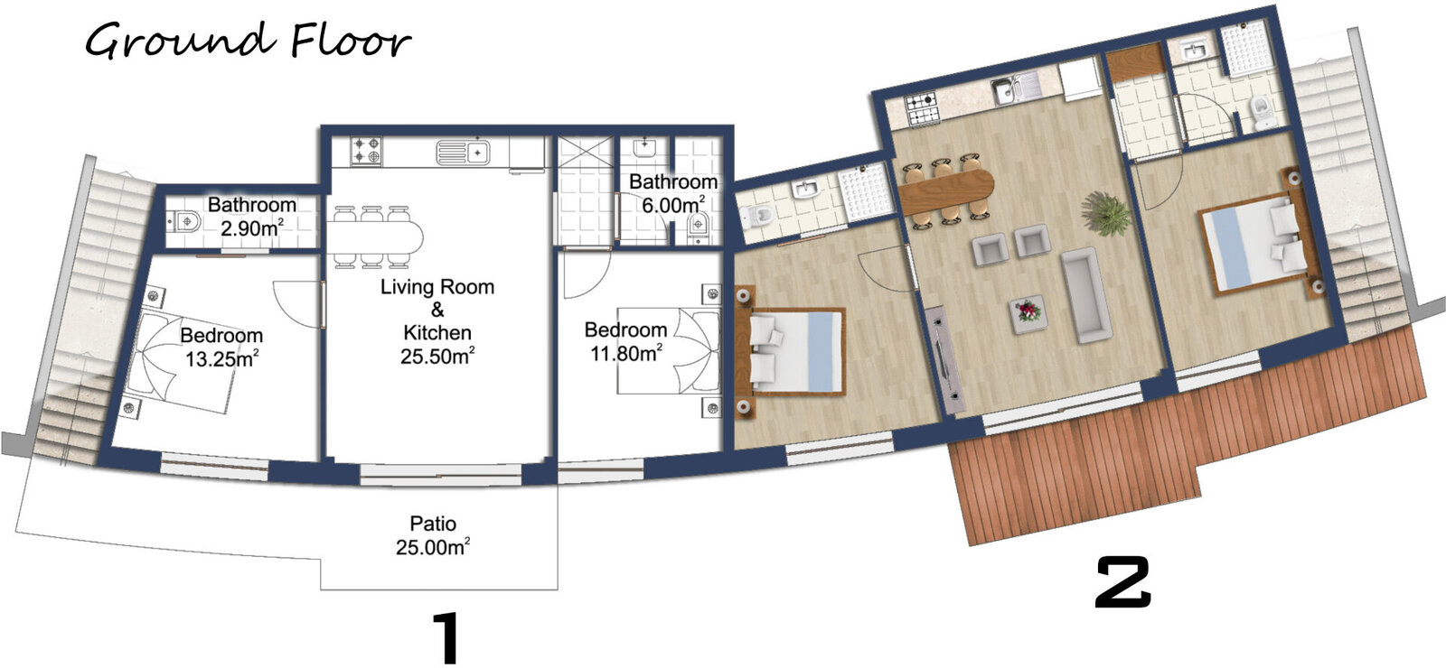 Floor plan — Poolside Apartments