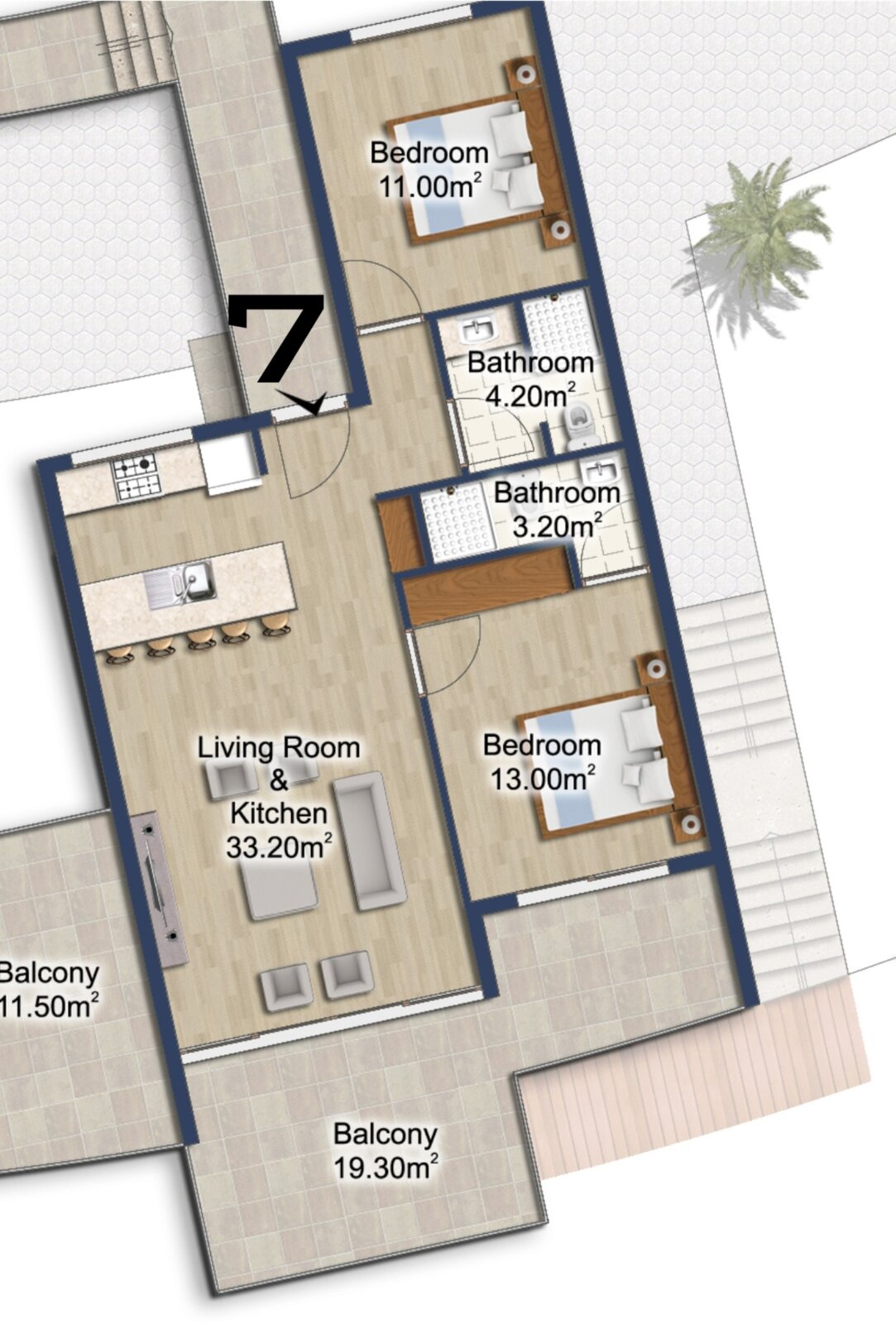 Floor plan — Sea View Apartments